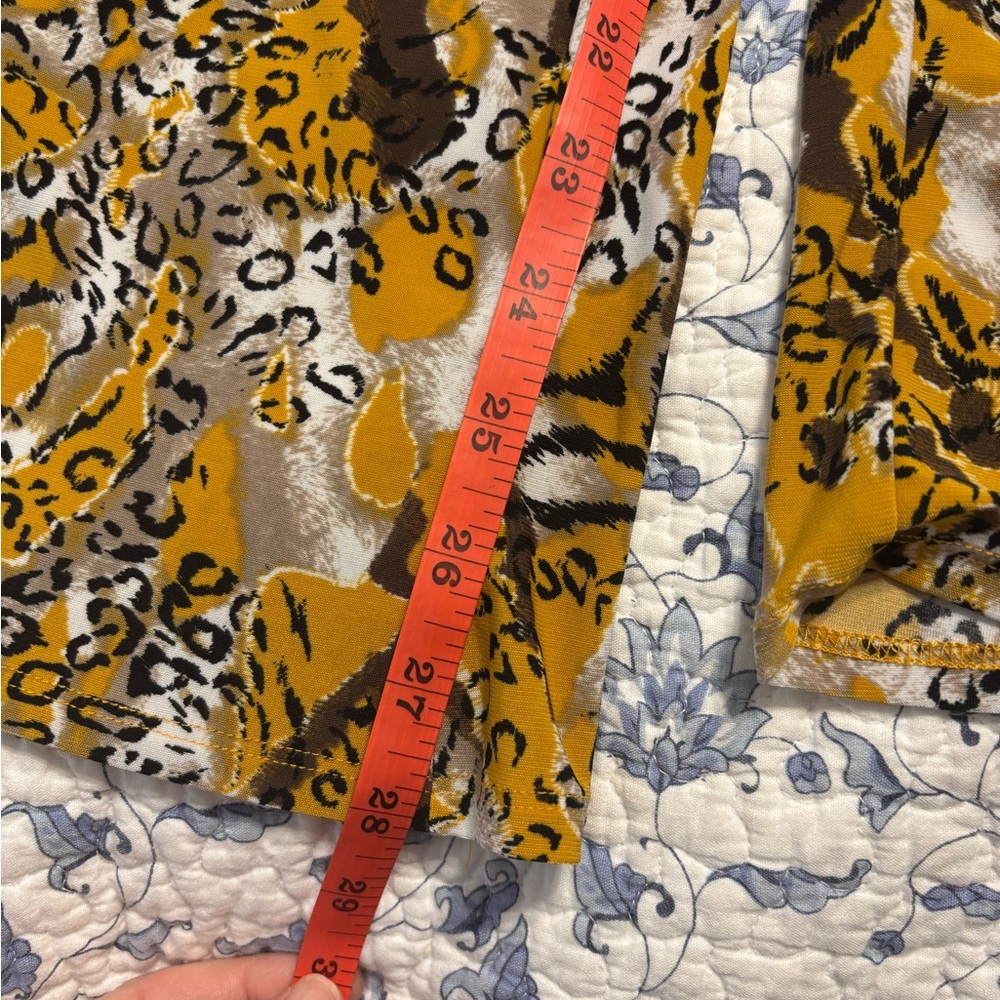 Women with Control Yellow and Black Animal Print gaucho pants Size Medium P - Picture 7 of 10